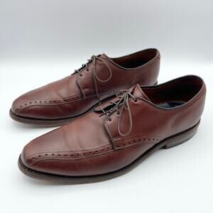 Allen Edmonds Wendell Bicycle Toe Blucher Shoe Chili Brown Brogue Oxford 10D